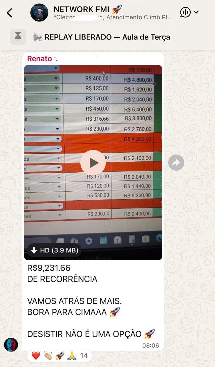 Depoimento de aluno sobre seus resultados com telas de publicidade — 1