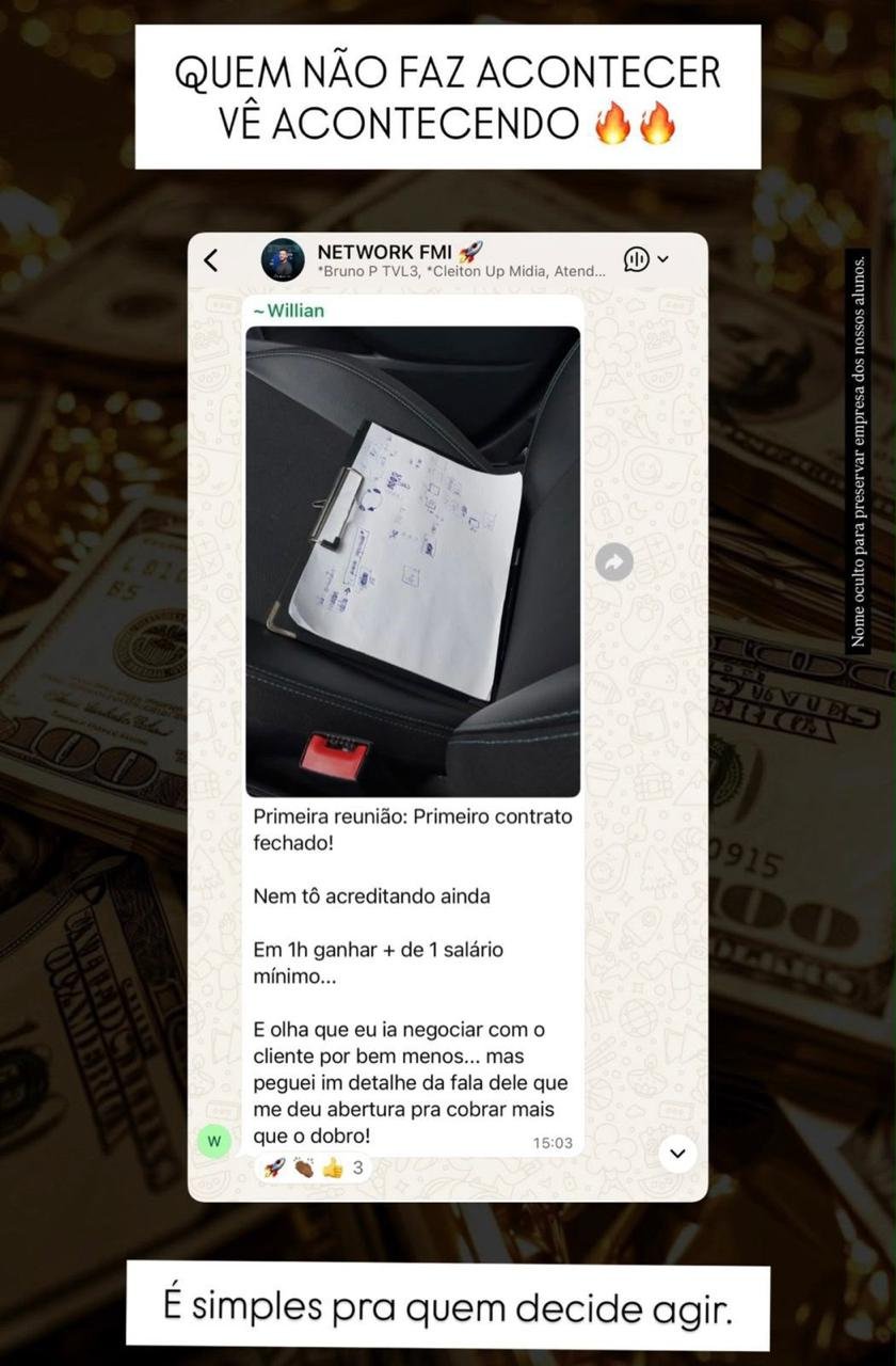 Depoimento de aluno sobre seus resultados com telas de publicidade — 4