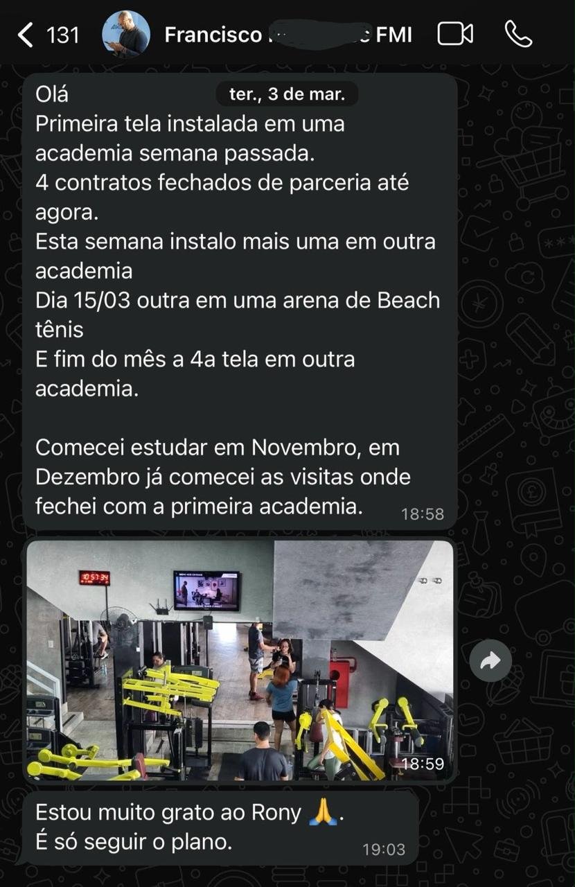 Depoimento de aluno sobre seus resultados com telas de publicidade — 6